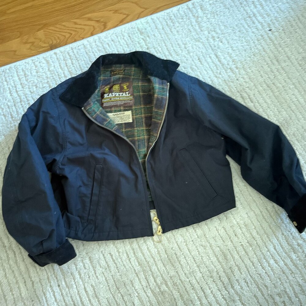 KAPITAL Cotton Weather Oil Coating Drizzler Jacket - Womens - Picture 2 of 2